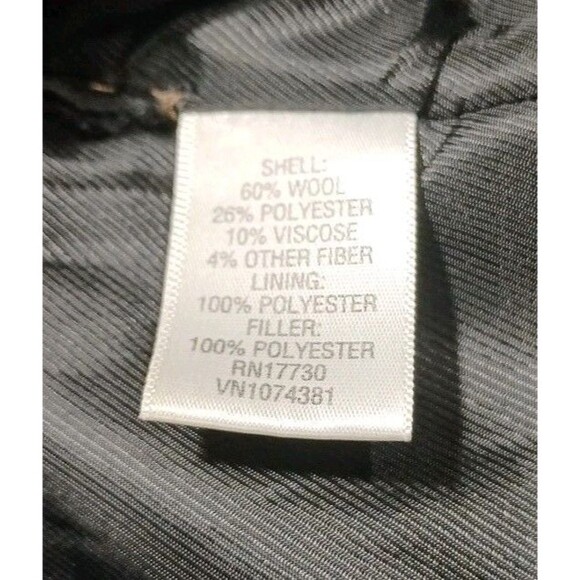 Merona Mens Black Wool Peacoat Jacket Winter Coat Large - Picture 12 of 16